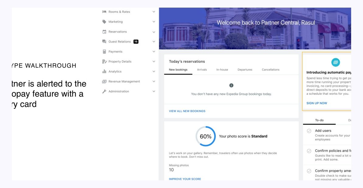 Expedia automatic payments prototype walkthrough