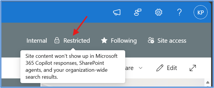 Restricted content marker in Copilot response